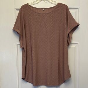 Chic Short Sleeve Women's Top in Taupe
